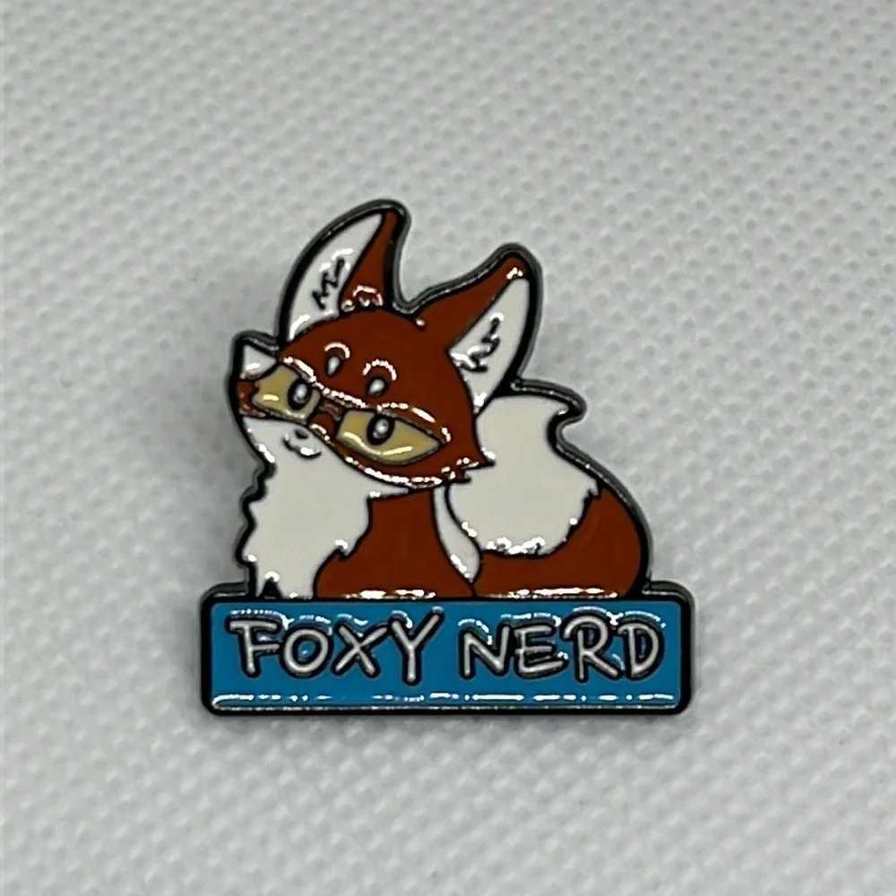 Foxy Nerd brooch lapel pin backpack pin‎ hat pin